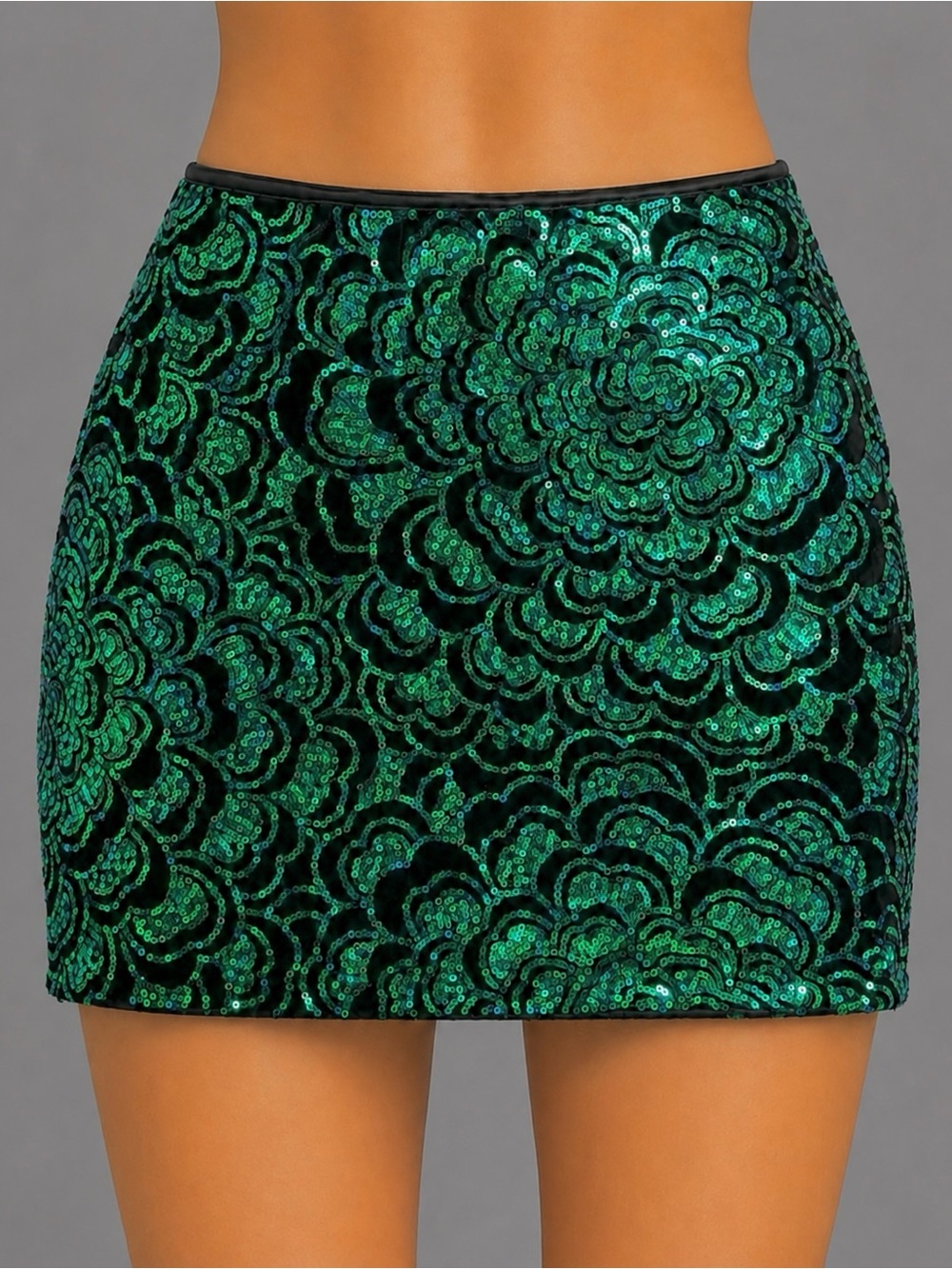 Vintage Sequin Runway Style Mini Skirt